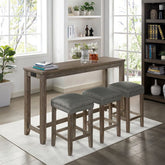 Caerleon 4 Pc. Counter Ht. Dining Set Model Cm3474Gy-Pt-4Pk-Stool By Furniture Of America